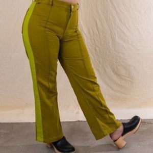 Big Bud Press Western Calvary pants 3xl in olive green / lime green NWOT